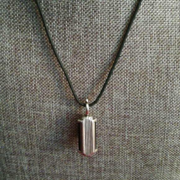 Vintage Brighton Drop Necklace on Black Chord - Picture 3 of 6